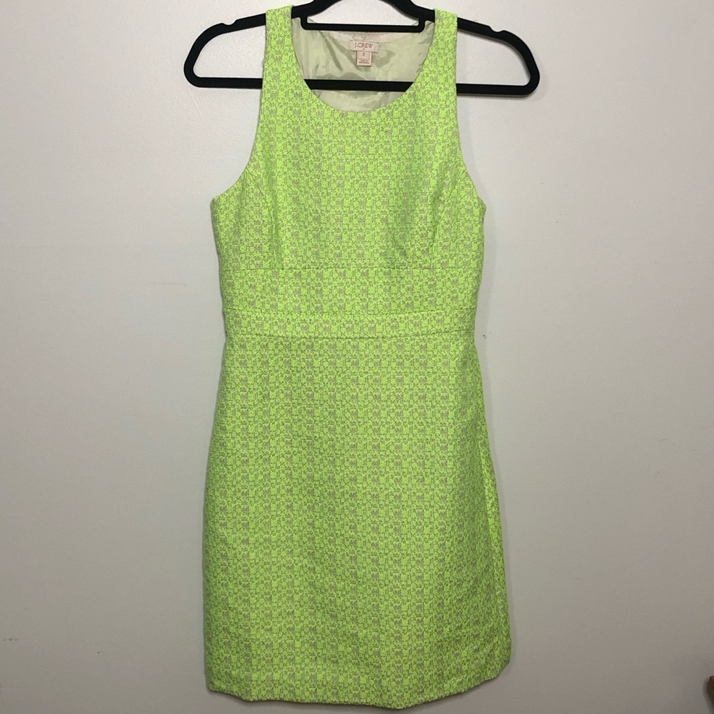 J. Crew neon yellow and tan razor back dre…